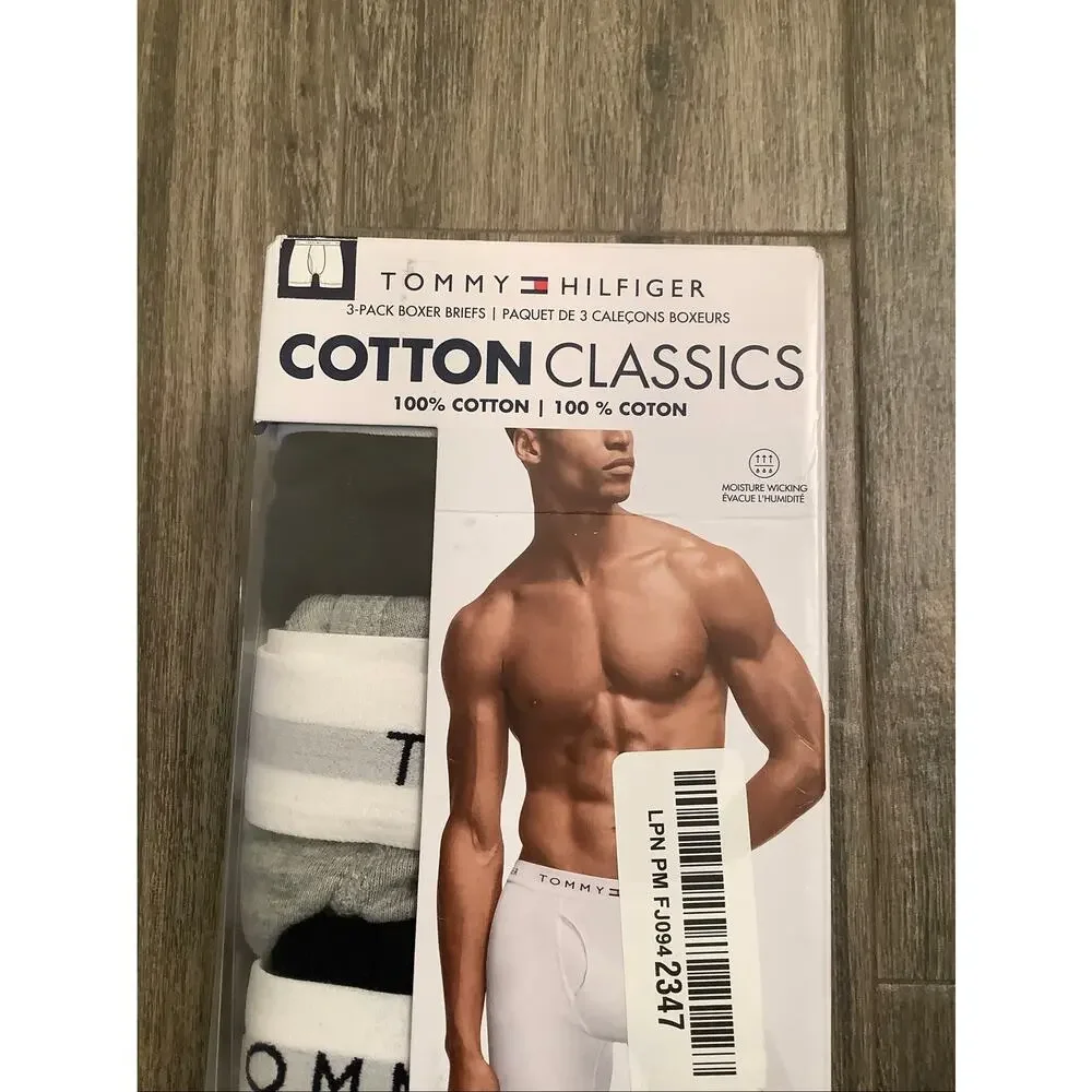 Tommy Hilfiger Sz Medium Gray 3 Pack Cotton Classic Boxer Briefs R6-13